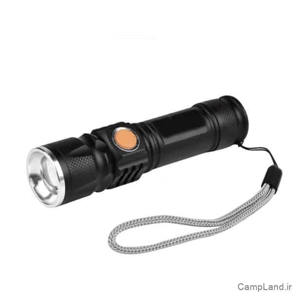 چراغ قوه شارژی مدل USB Charging کمپ لند فروش لوازم کوهنوردی لوازم کمپینگ